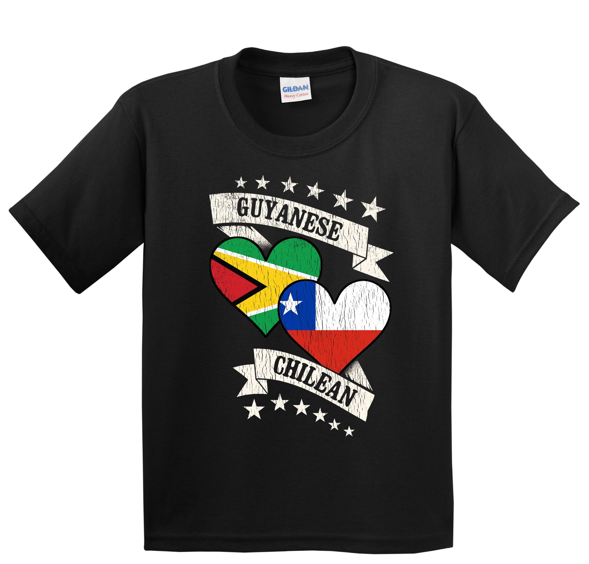 Guyanese Chilean Heart Flags Guyana Chile Youth T-Shirt