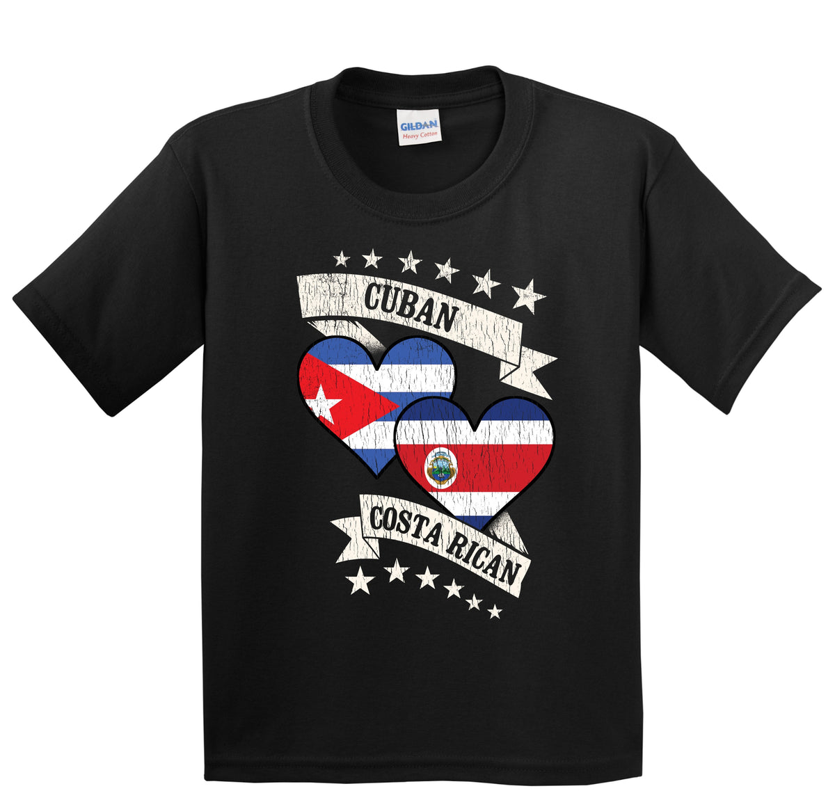 Cuban Costa Rican Heart Flags Cuba Costa Rica Youth T-Shirt
