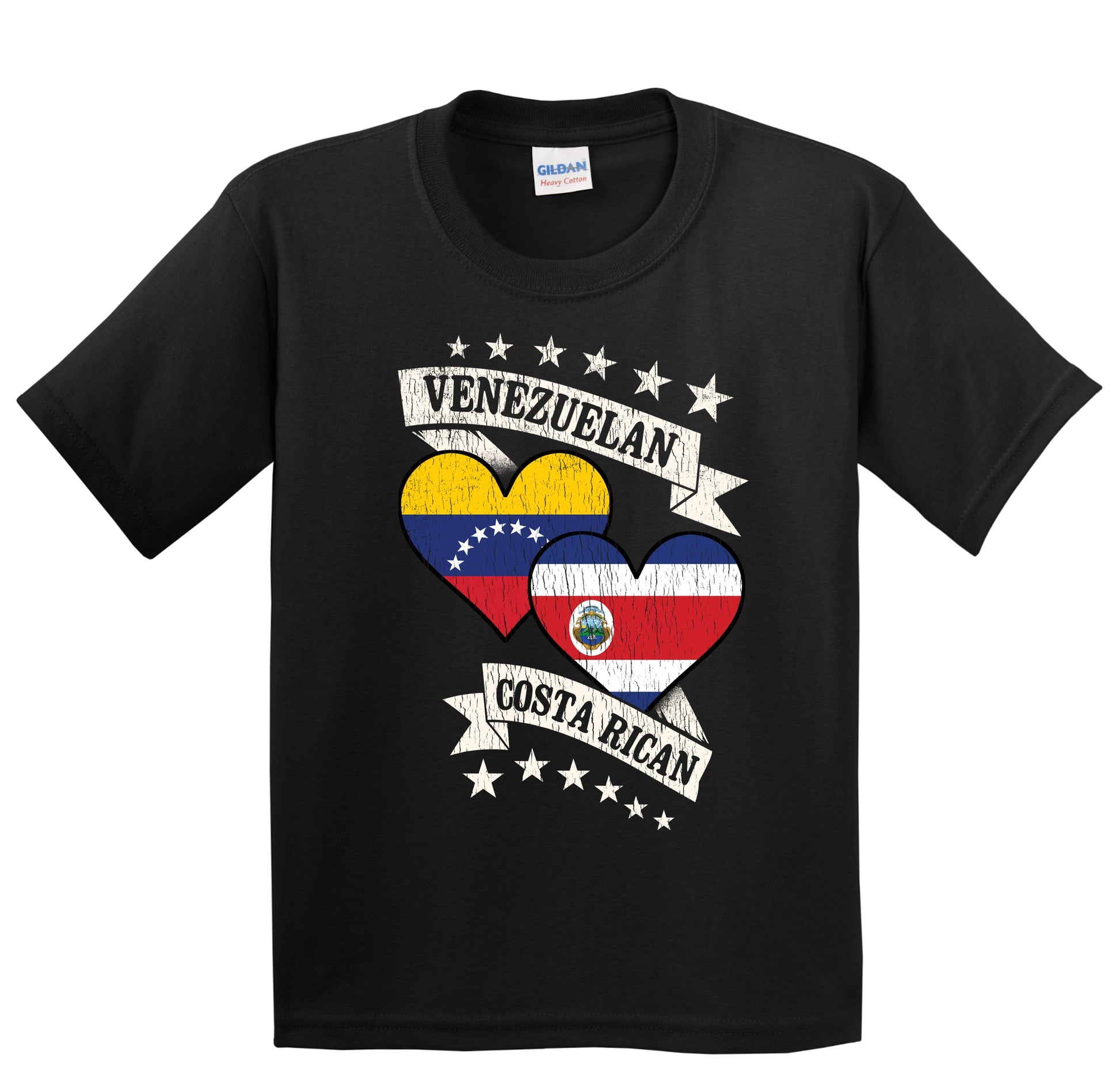 Venezuelan Costa Rican Heart Flags Venezuela Costa Rica Youth T-Shirt