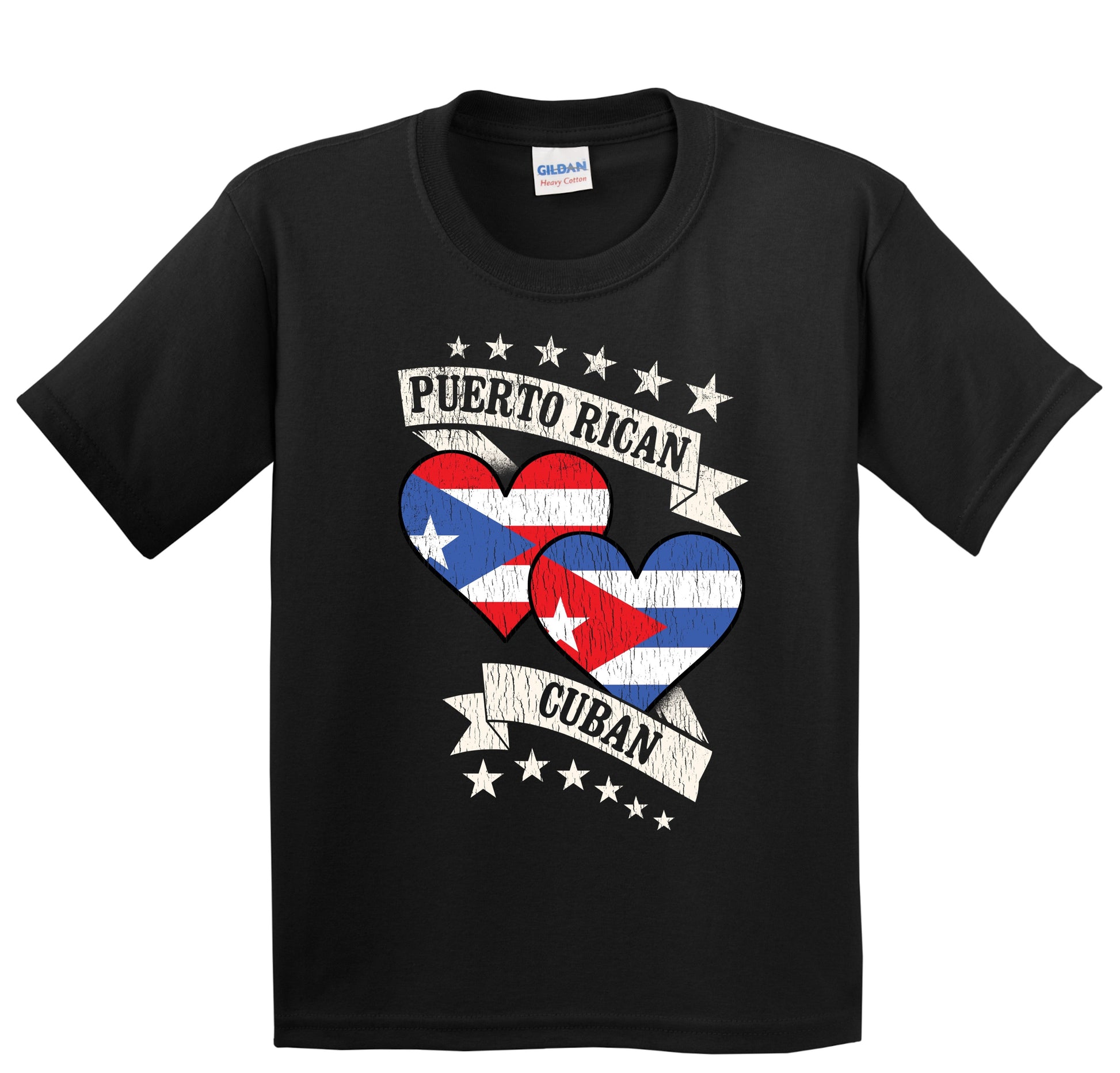 Puerto Rican Cuban Heart Flags Puerto Rico Cuba Youth T-Shirt