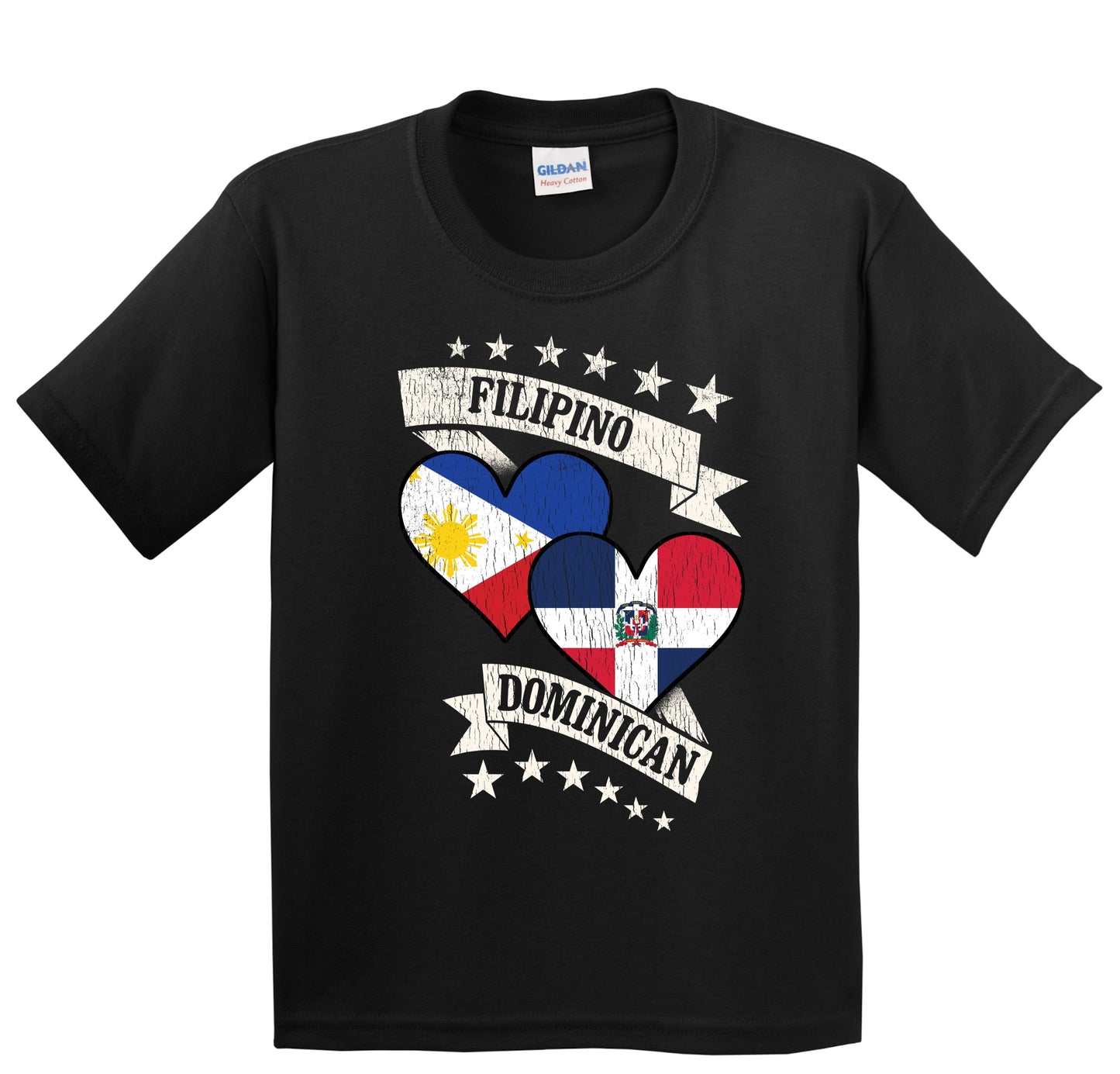 Filipino Dominican Heart Flags Philippines Dominican Republic Youth T-Shirt