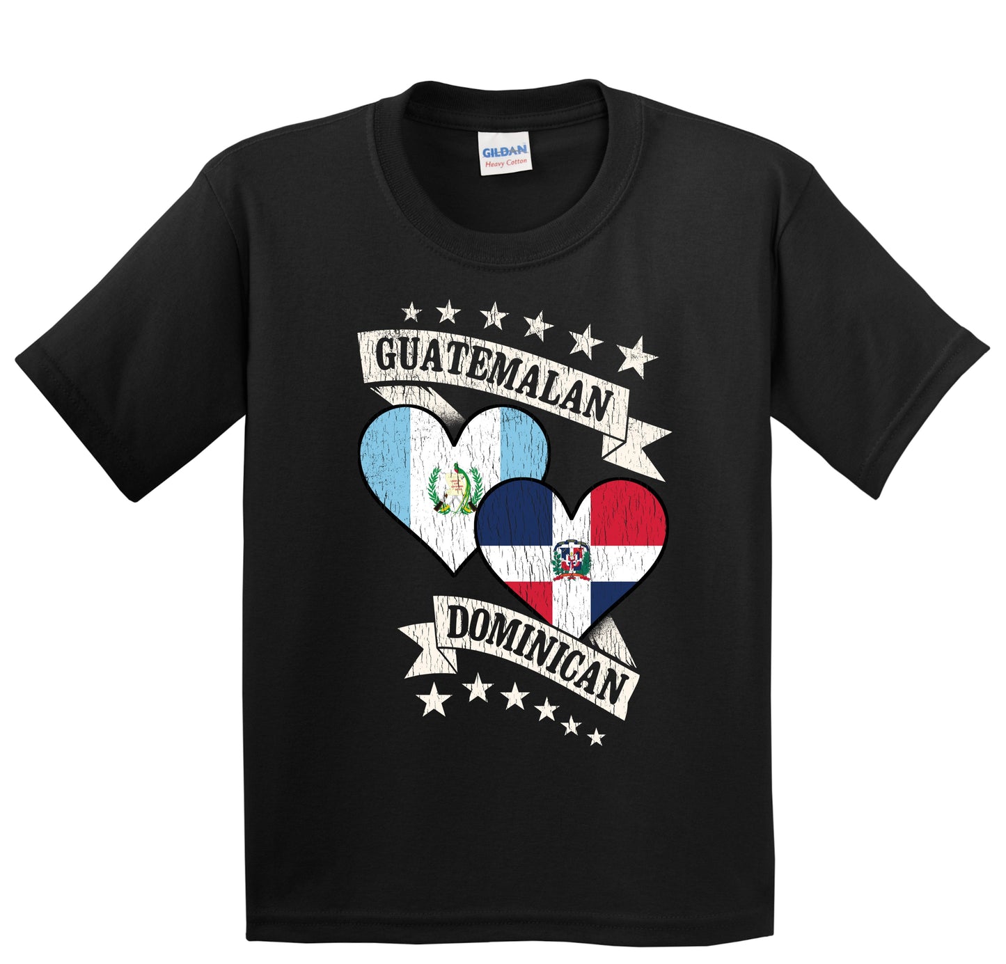 Guatemalan Dominican Heart Flags Guatemala Dominican Republic Youth T-Shirt