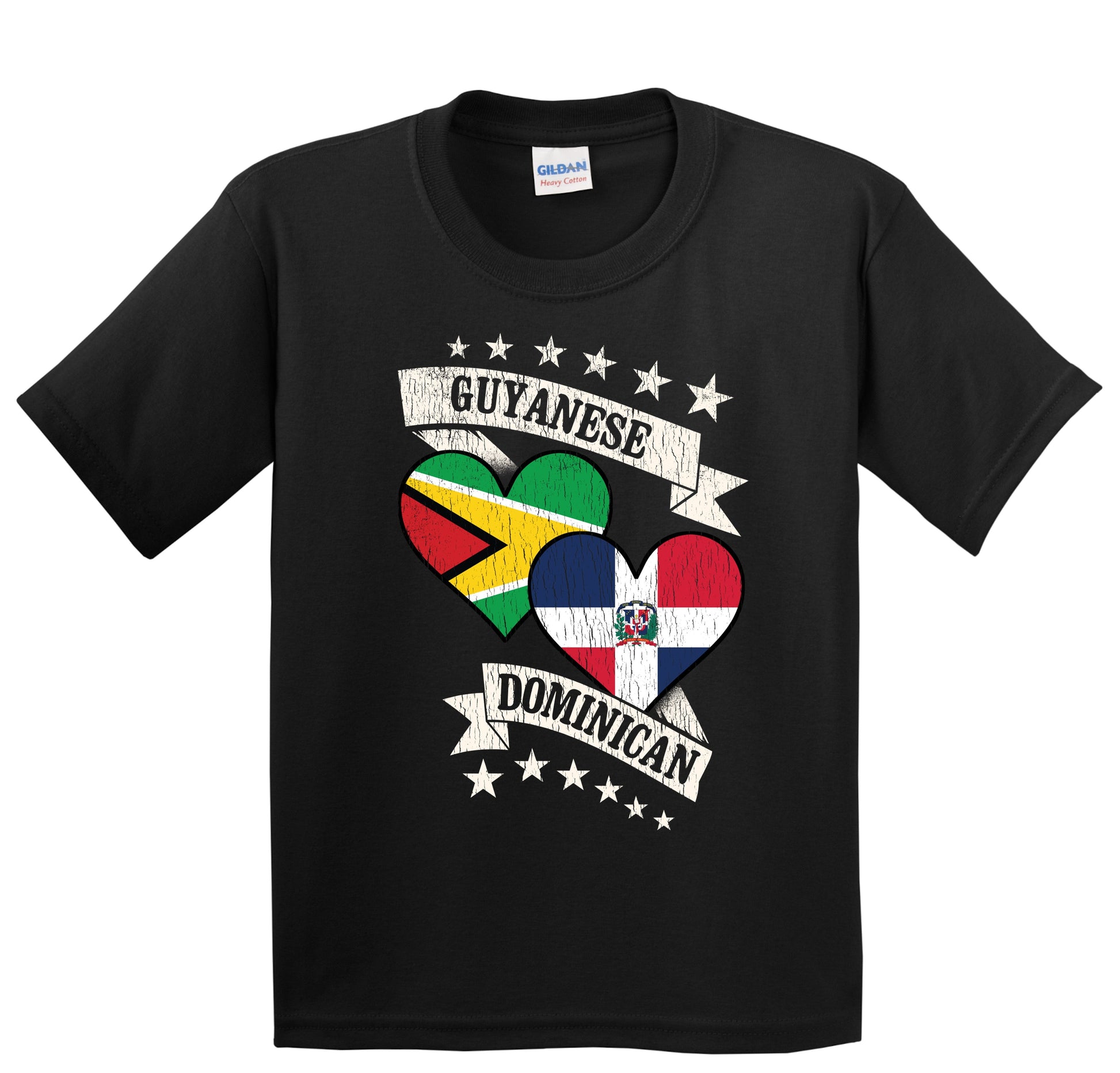 Guyanese Dominican Heart Flags Guyana Dominican Republic Youth T-Shirt