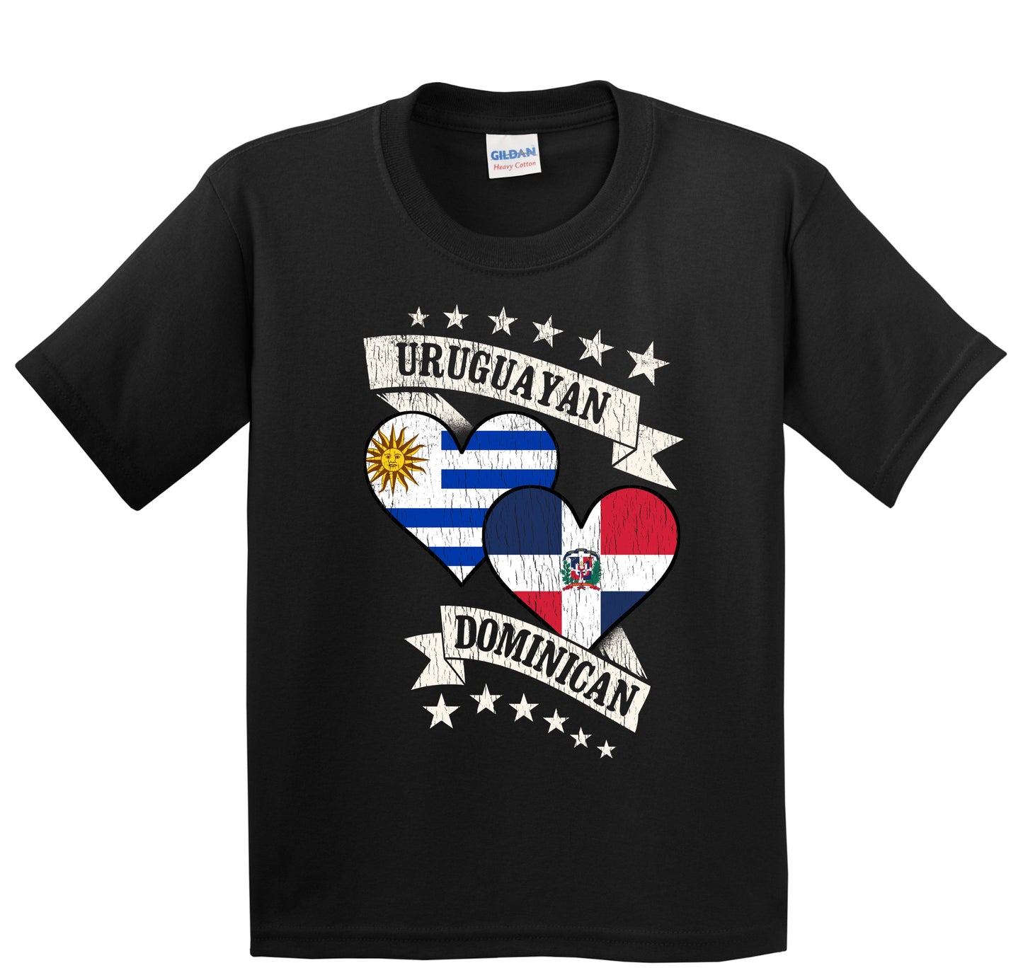 Uruguayan Dominican Heart Flags Uruguay Dominican Republic Youth T-Shirt