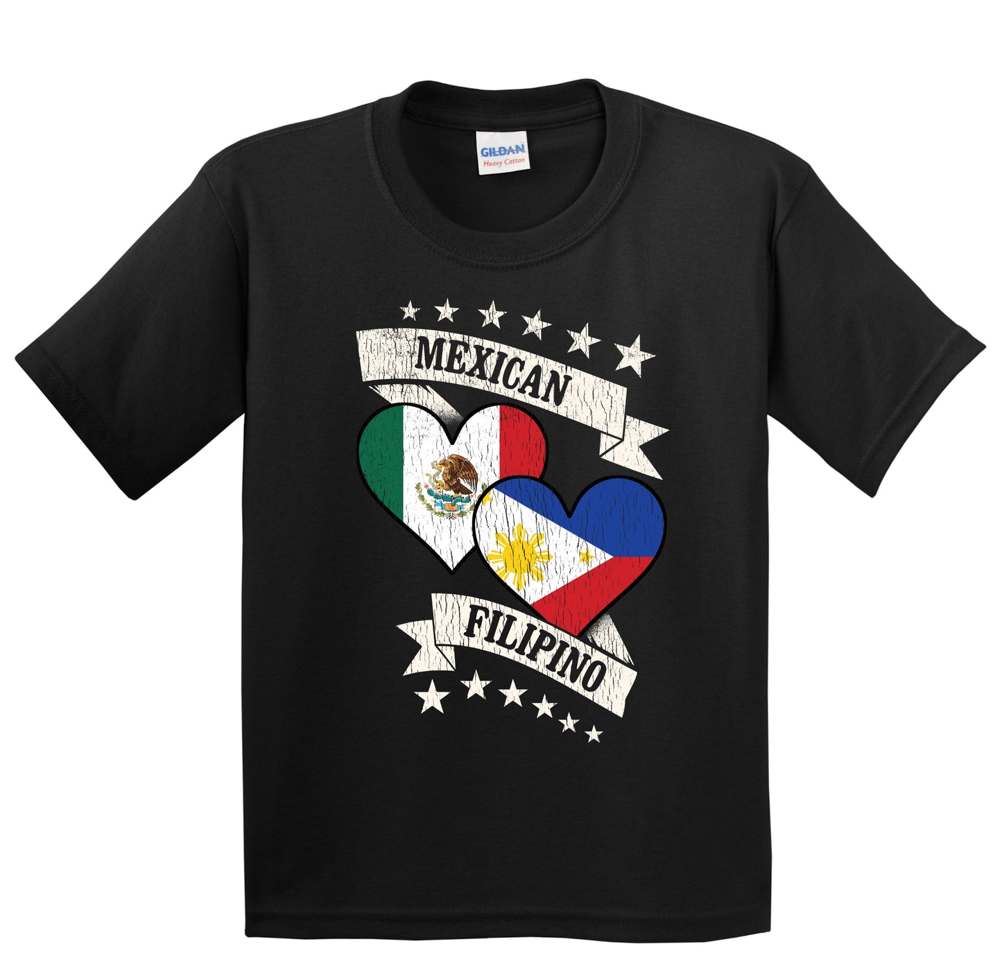 Mexican Filipino Heart Flags Mexico Philippines Youth T-Shirt