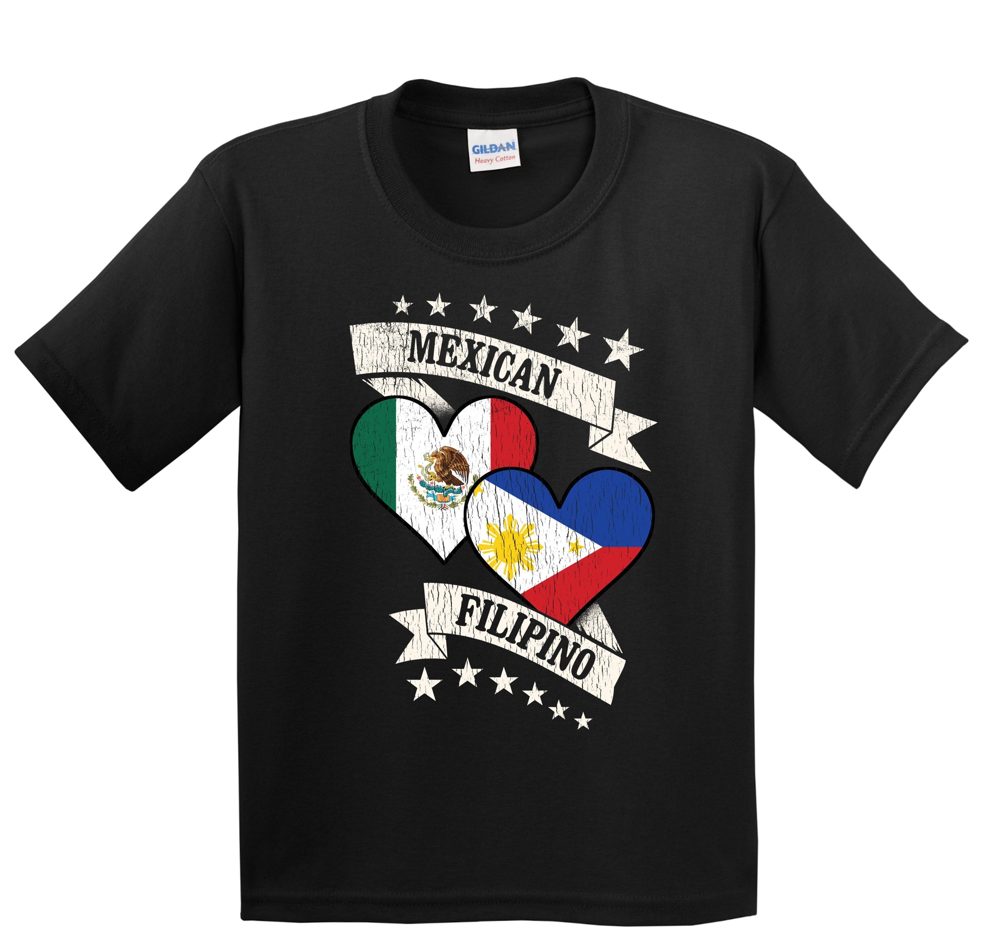 Mexican Filipino Heart Flags Mexico Philippines Youth T-Shirt