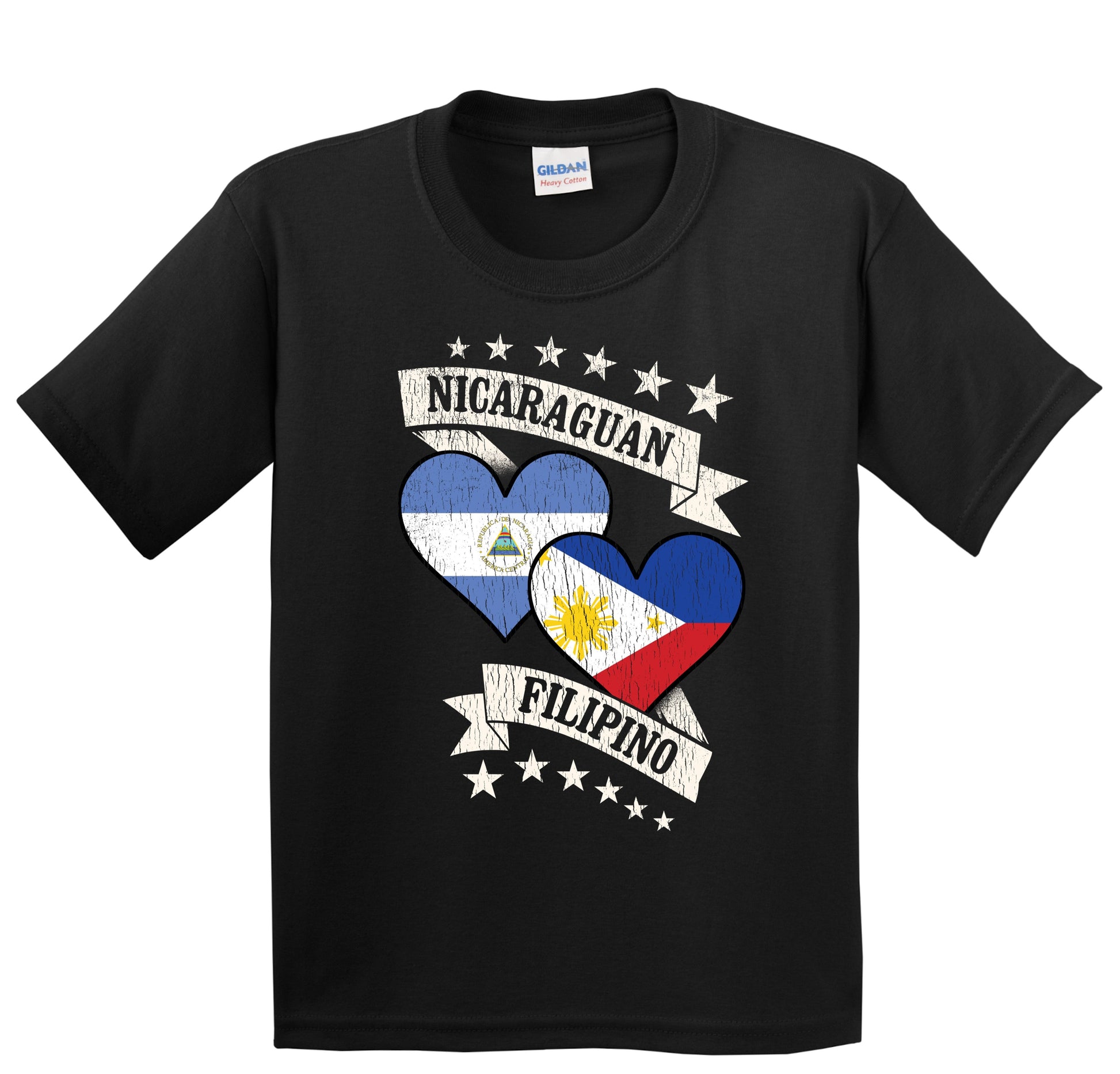 Nicaraguan Filipino Heart Flags Nicaragua Philippines Youth T-Shirt