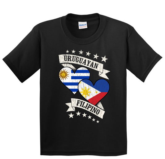 Uruguayan Filipino Heart Flags Uruguay Philippines Youth T-Shirt