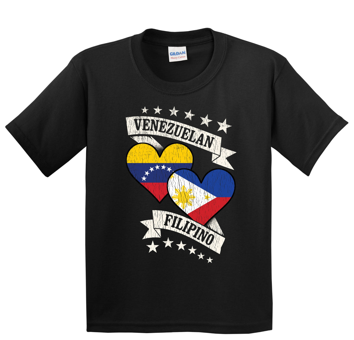Venezuelan Filipino Heart Flags Venezuela Philippines Youth T-Shirt