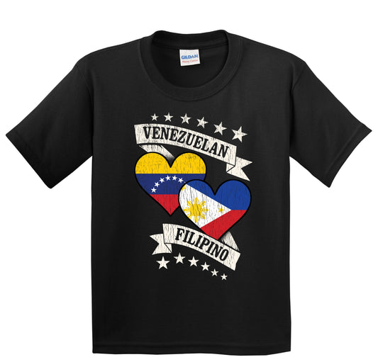 Venezuelan Filipino Heart Flags Venezuela Philippines Youth T-Shirt