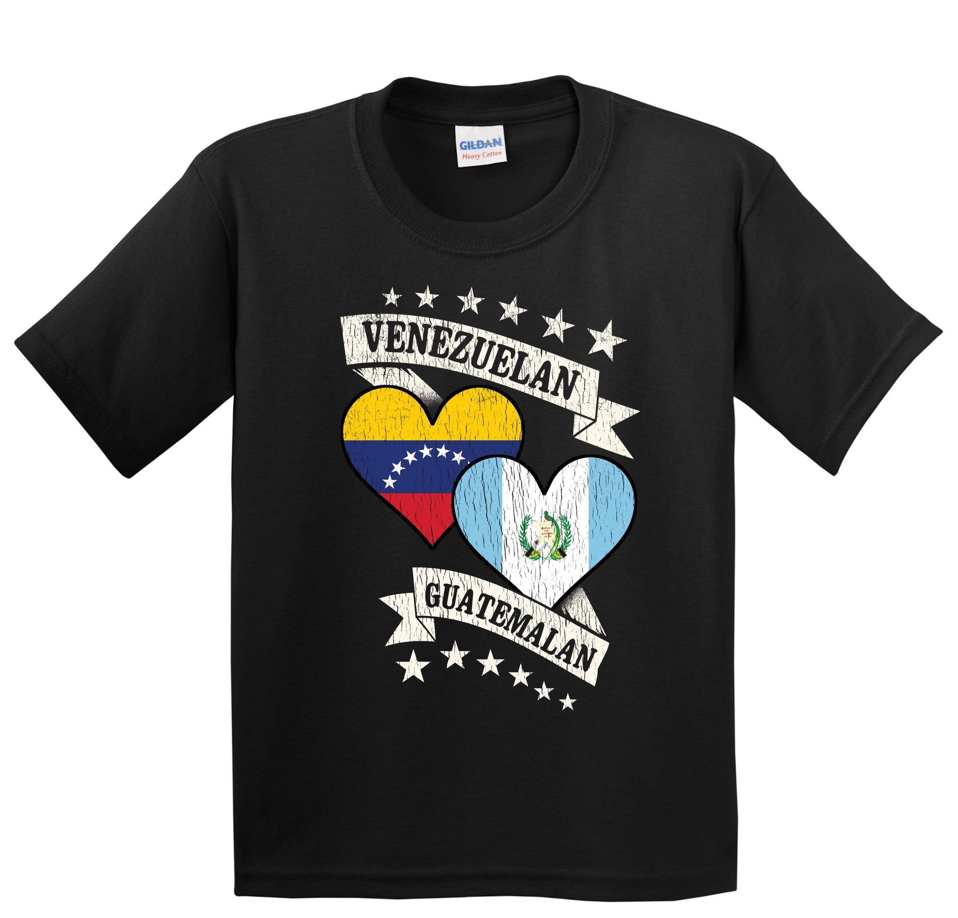 Venezuelan Guatemalan Heart Flags Venezuela Guatemala Youth T-Shirt