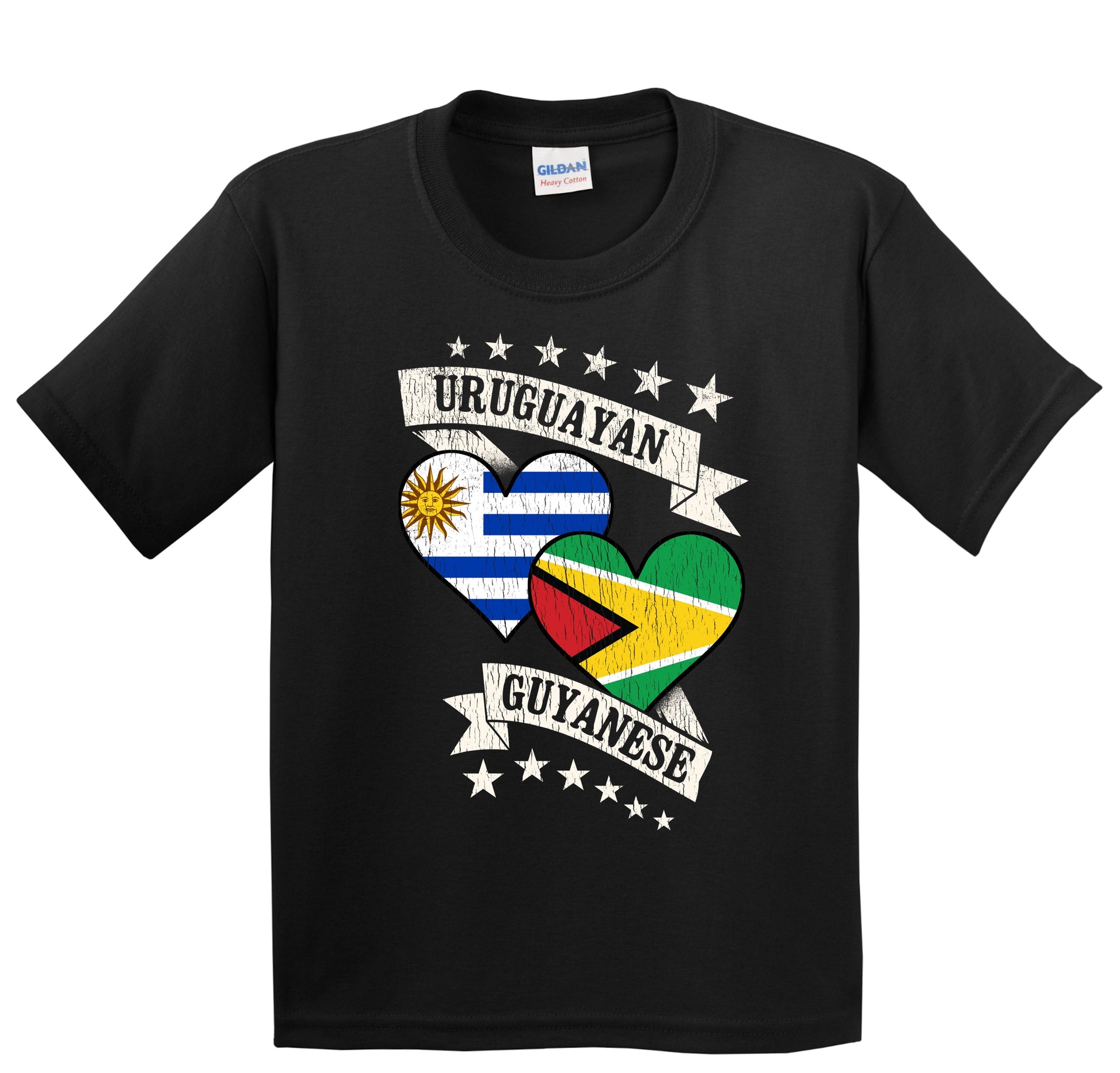 Uruguayan Guyanese Heart Flags Uruguay Guyana Youth T-Shirt