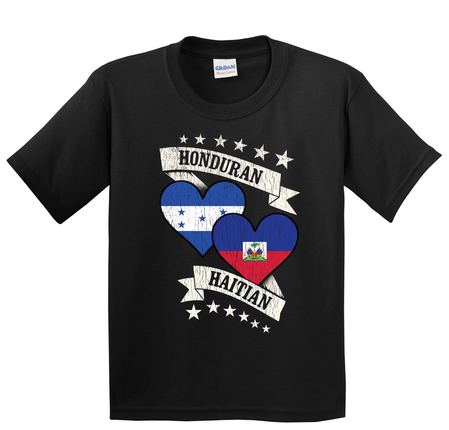 Honduran Haitian Heart Flags Honduras Haiti Youth T-Shirt