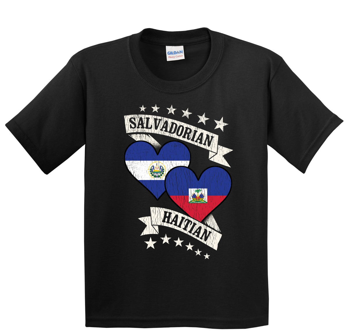 Salvadorian Haitian Heart Flags El Salvador Haiti Youth T-Shirt