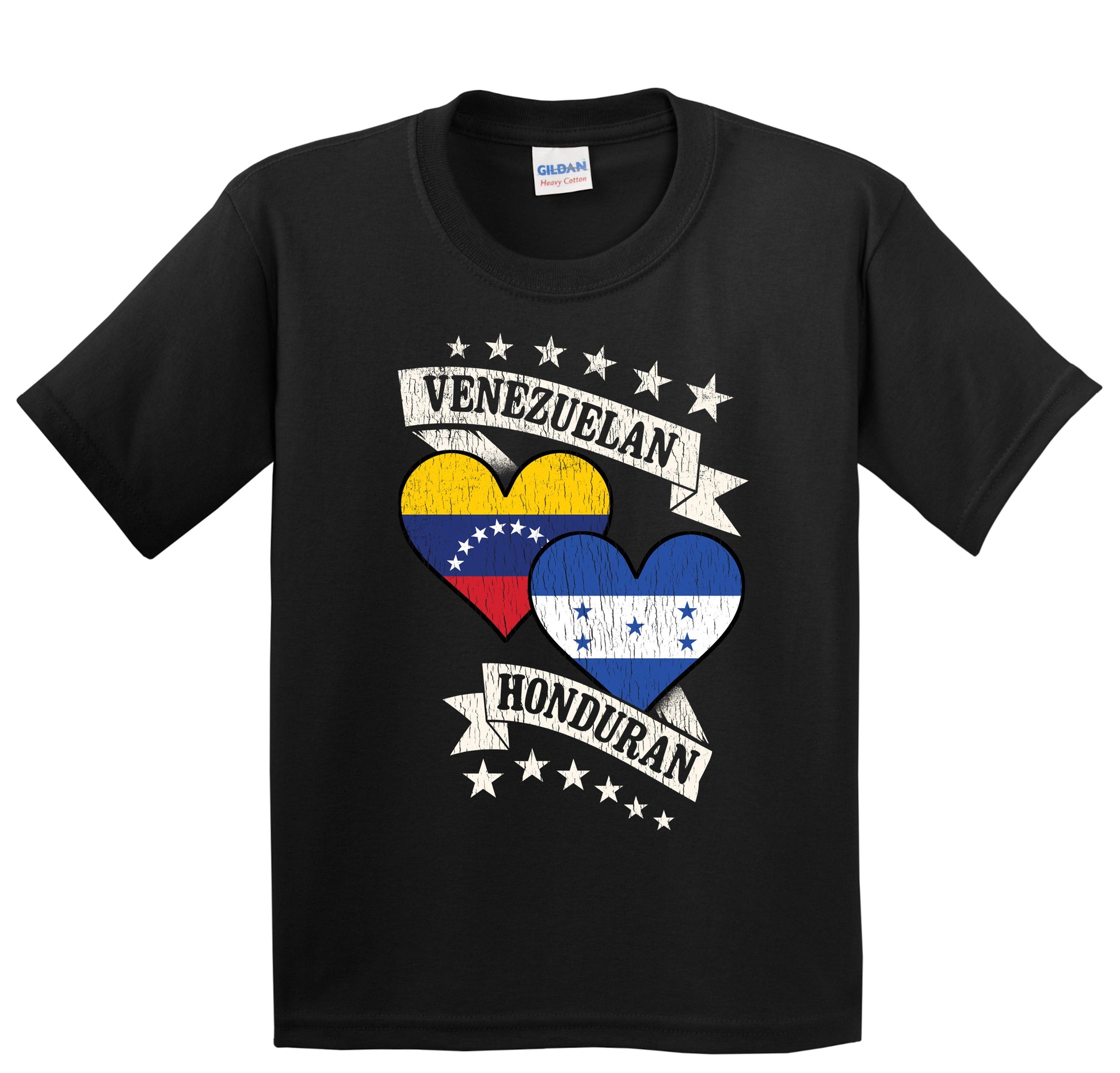 Venezuelan Honduran Heart Flags Venezuela Honduras Youth T-Shirt