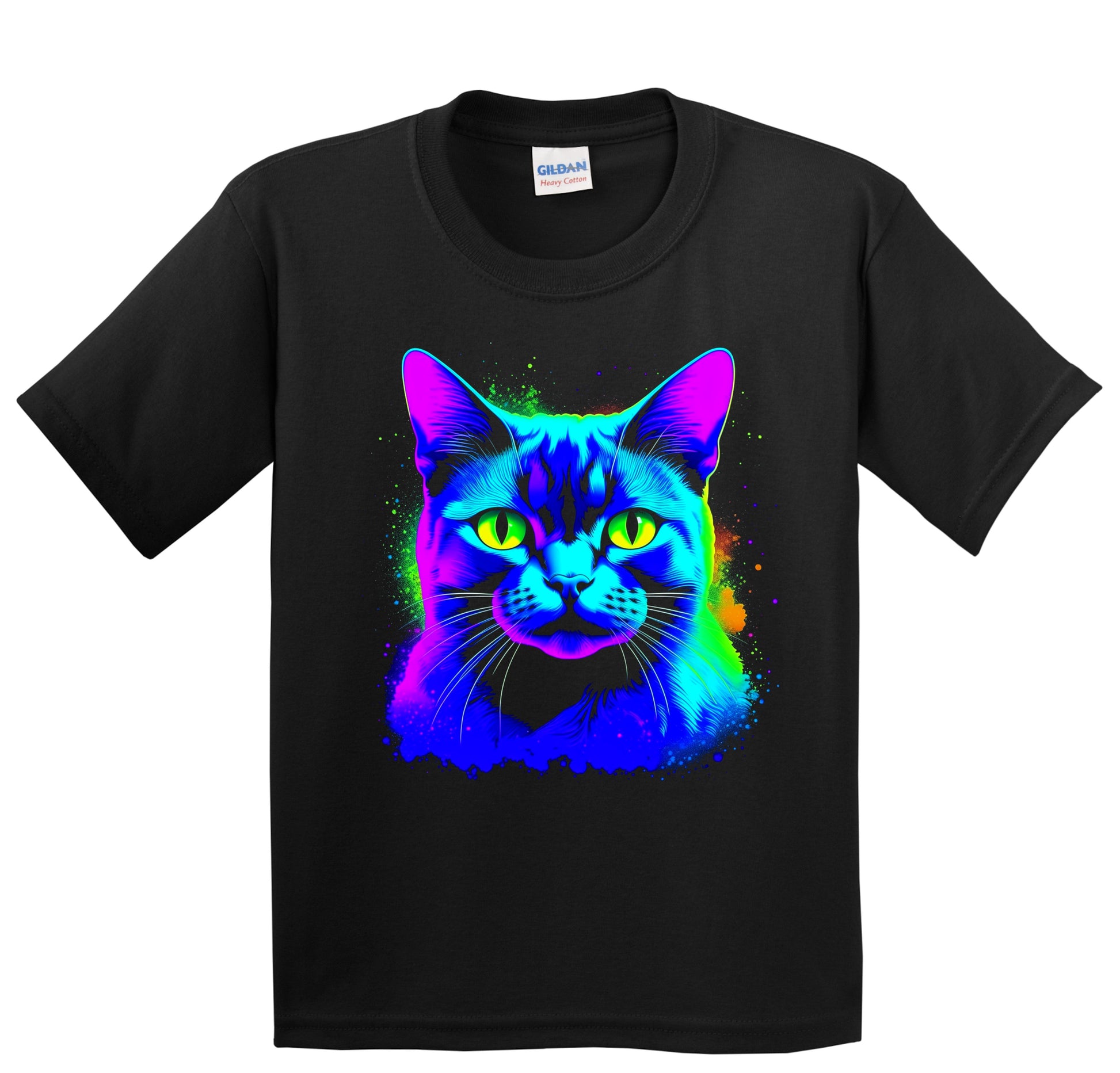 Colorful Bright Burmese Cat Vibrant Psychedelic Cat Art Youth T-Shirt