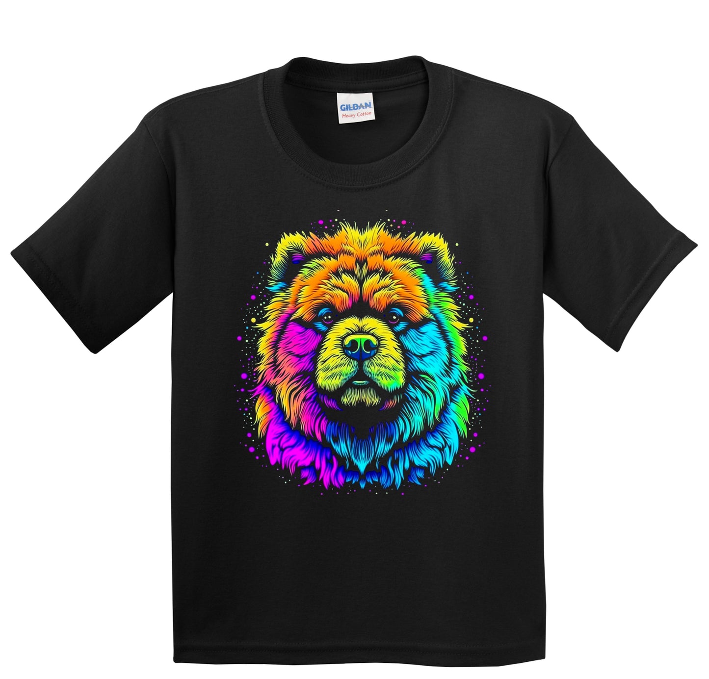 Colorful Bright Chow Chow Vibrant Psychedelic Dog Art Youth T-Shirt