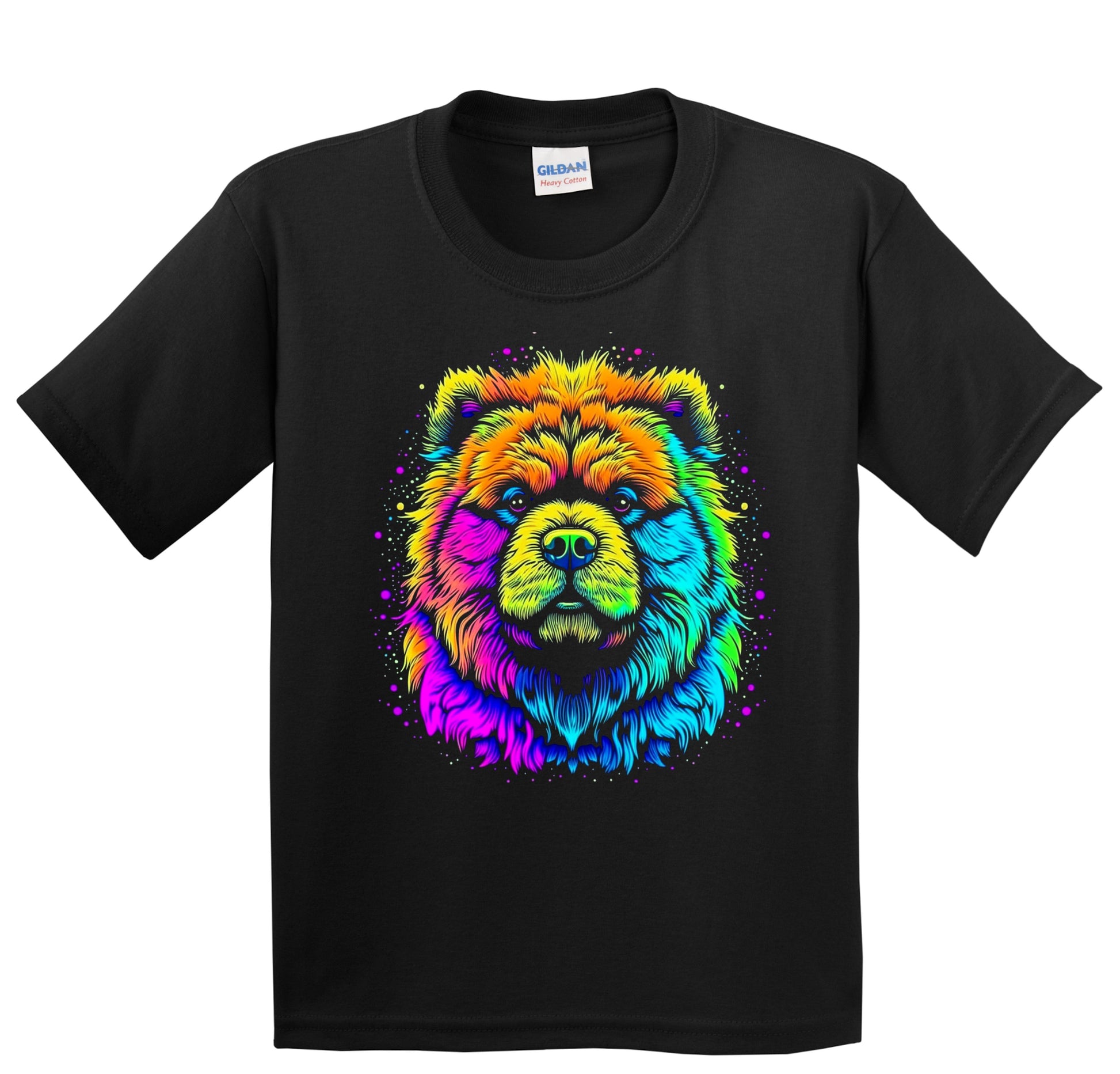 Colorful Bright Chow Chow Vibrant Psychedelic Dog Art Youth T-Shirt