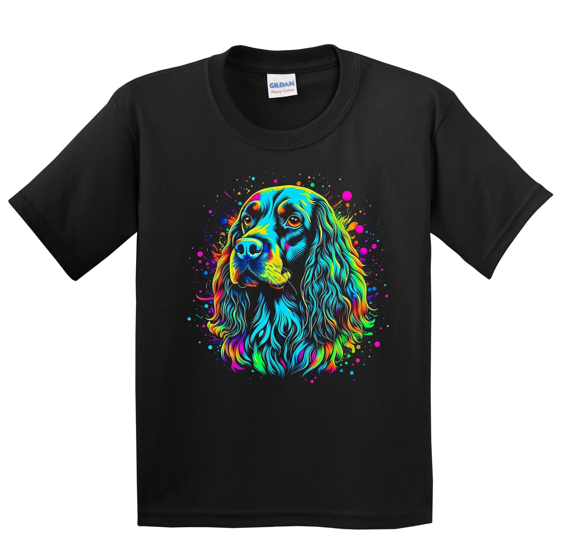 Colorful Bright Cocker Spaniel Vibrant Psychedelic Dog Art Youth T-Shirt