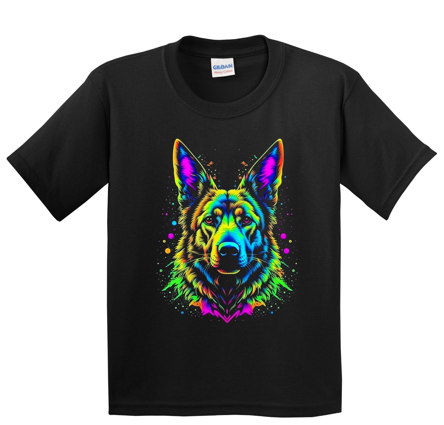 Colorful Bright German Shepherd Vibrant Psychedelic Dog Art Youth T-Shirt