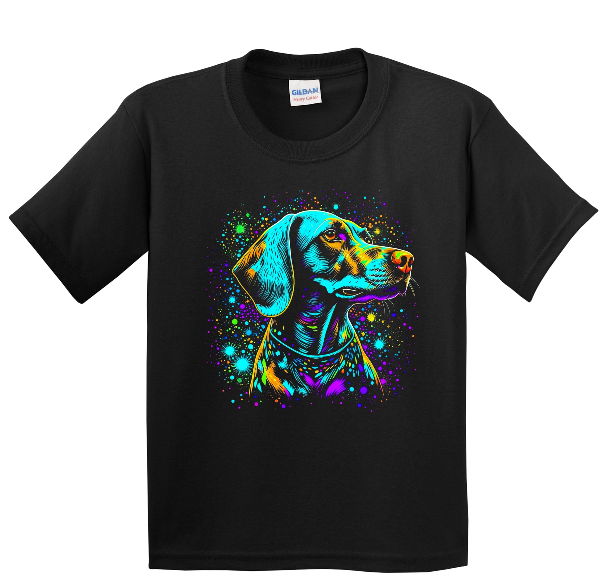 Colorful Bright German Shorthaired Pointer Vibrant Dog Art Youth T-Shirt