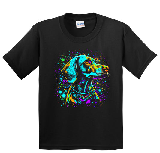 Colorful Bright German Shorthaired Pointer Vibrant Dog Art Youth T-Shirt