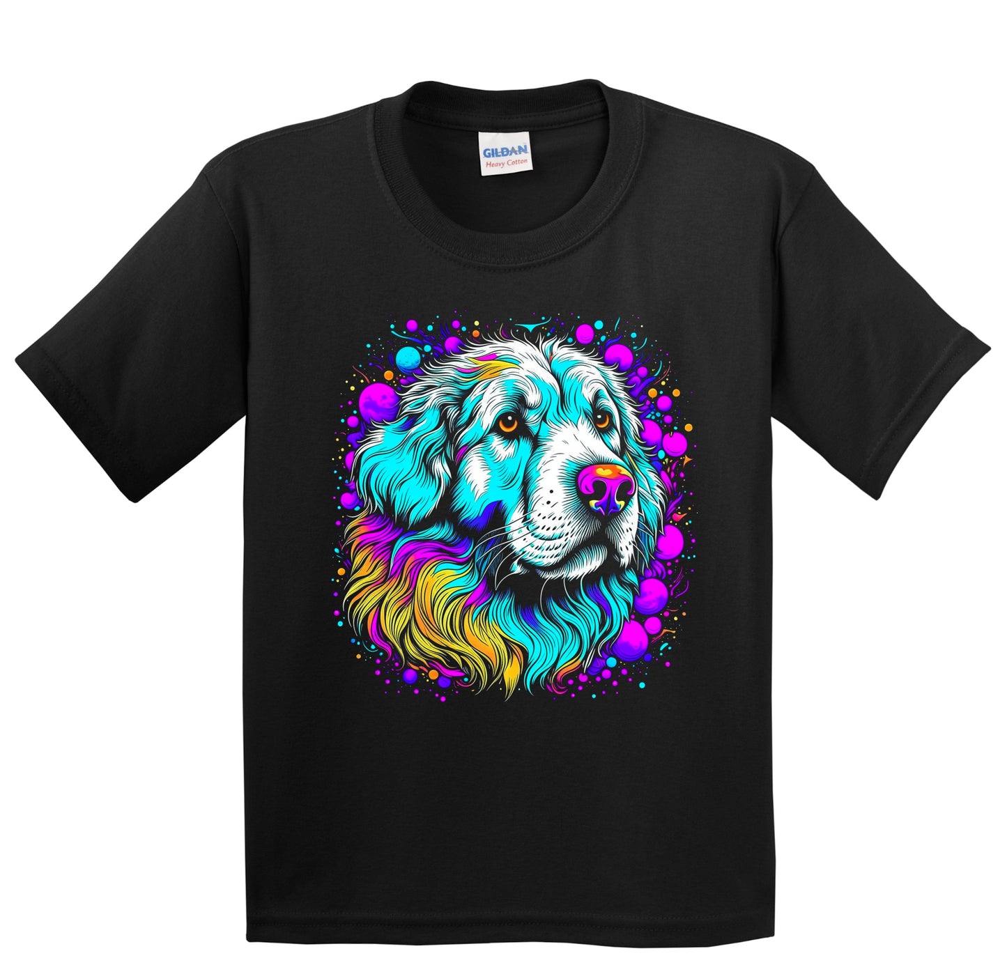 Colorful Bright Great Pyrenees Vibrant Psychedelic Dog Art Youth T-Shirt