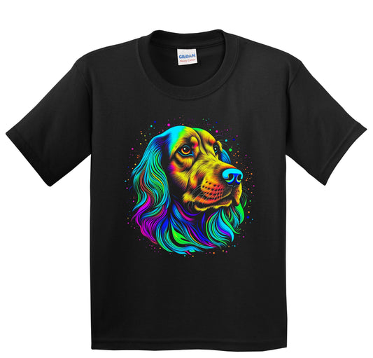 Colorful Bright Irish Setter Vibrant Psychedelic Dog Art Youth T-Shirt