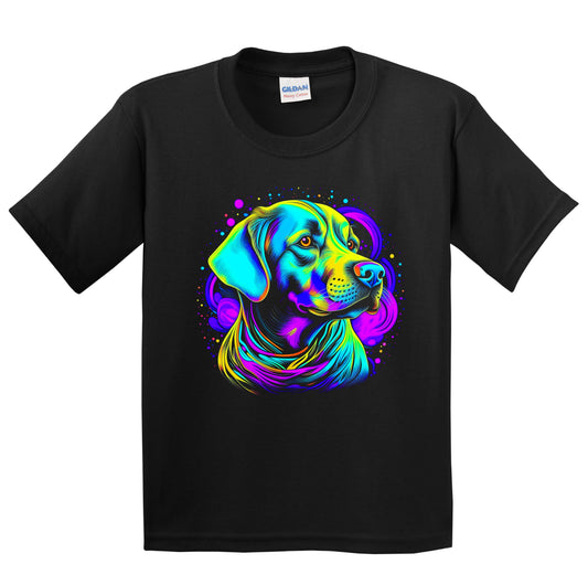 Colorful Bright Labrador Retriever Vibrant Psychedelic Art Youth T-Shirt