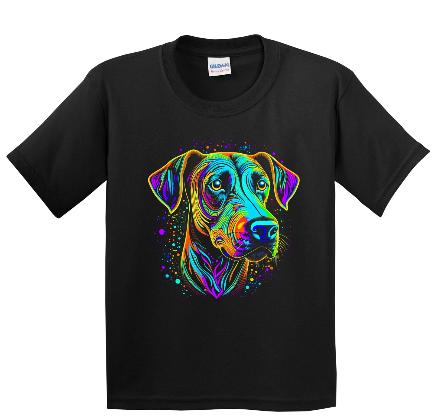 Colorful Bright Rhodesian Ridgeback Vibrant Psychedelic Art Youth T-Shirt