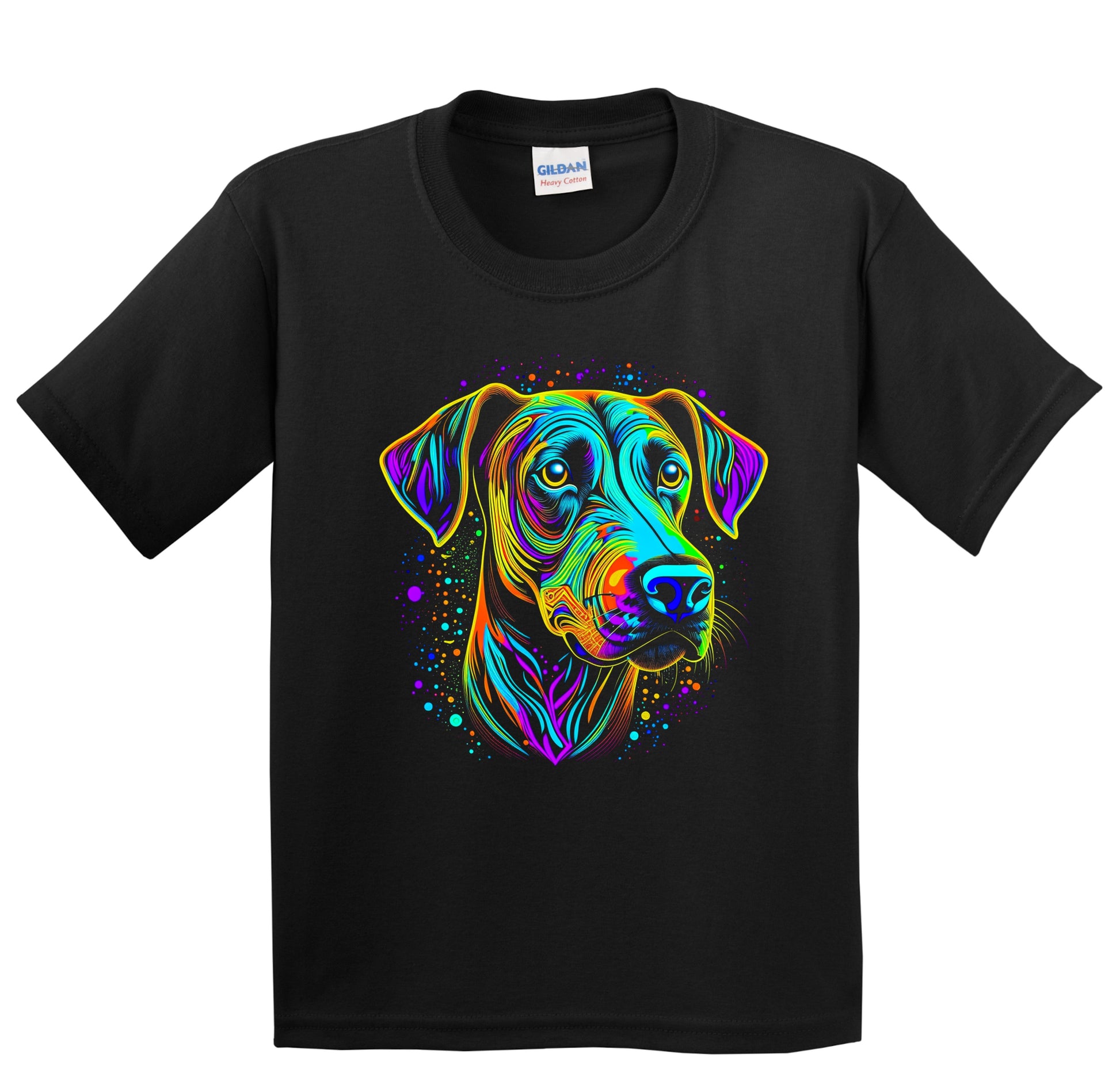 Colorful Bright Rhodesian Ridgeback Vibrant Psychedelic Art Youth T-Shirt
