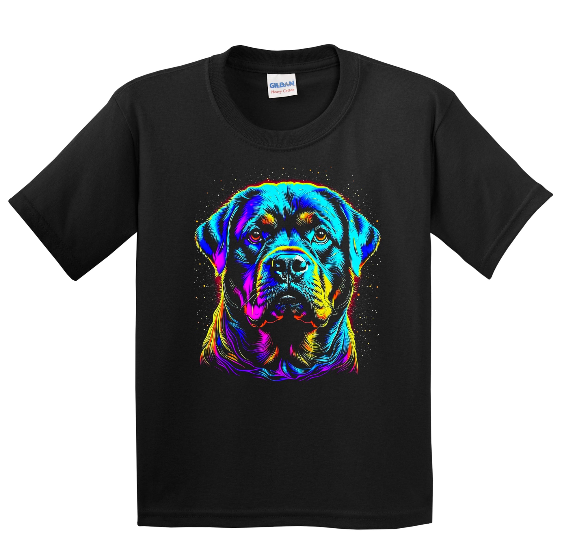 Colorful Bright Rottweiler Vibrant Psychedelic Dog Art Youth T-Shirt