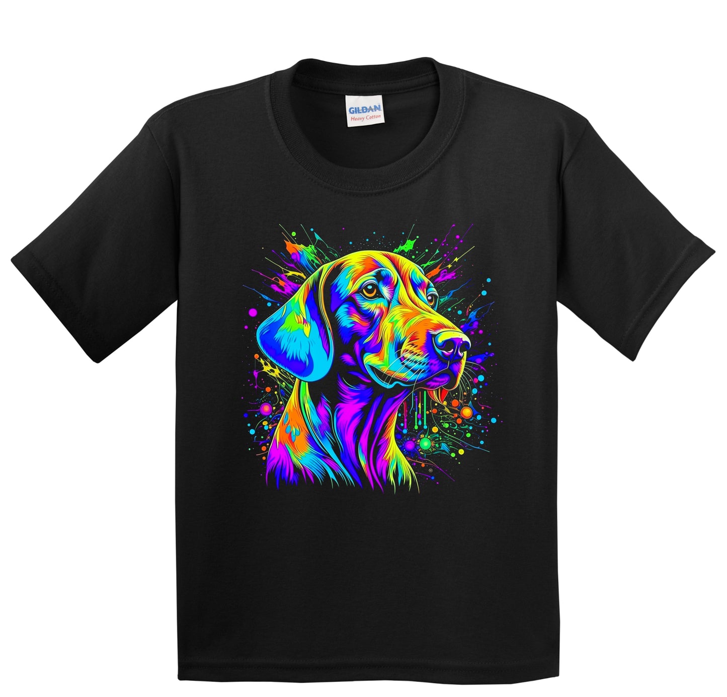 Colorful Bright Vizsla Vibrant Psychedelic Dog Art Youth T-Shirt