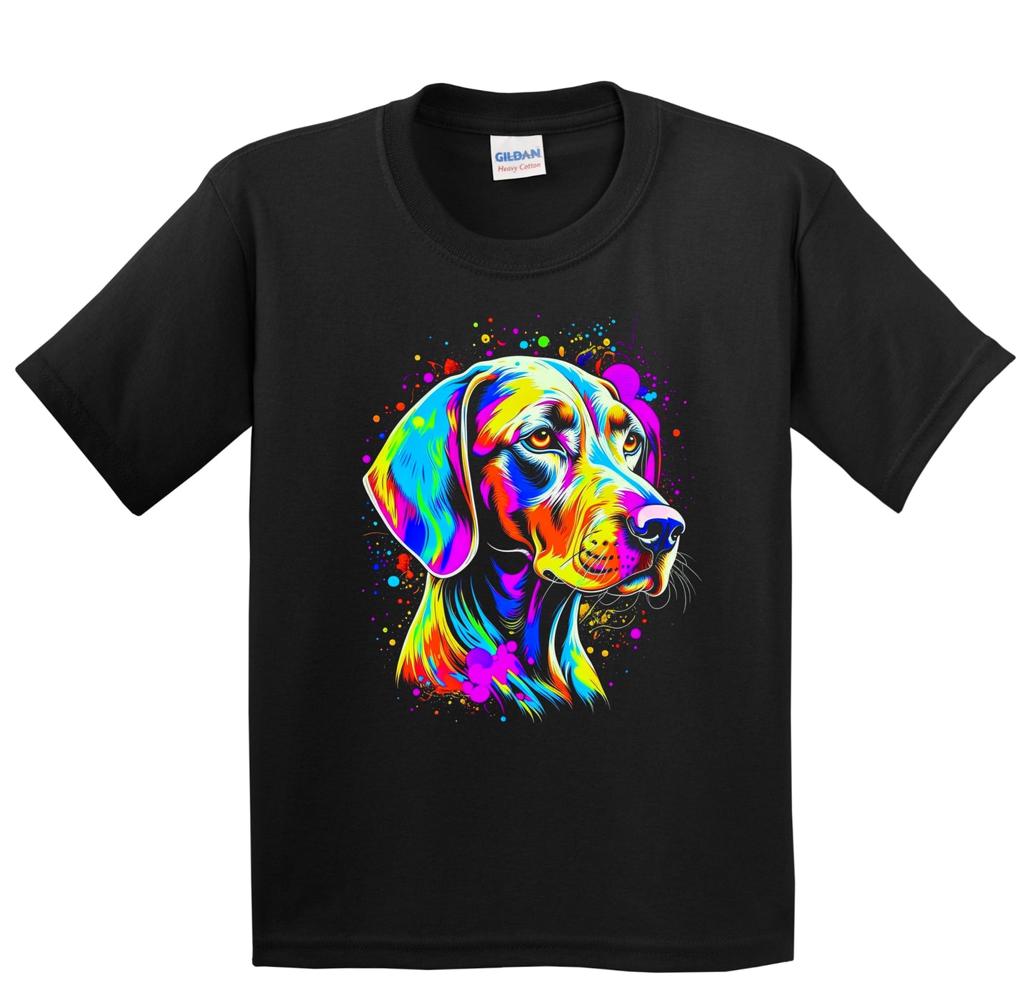 Colorful Bright Weimaraner Vibrant Psychedelic Dog Art Youth T-Shirt
