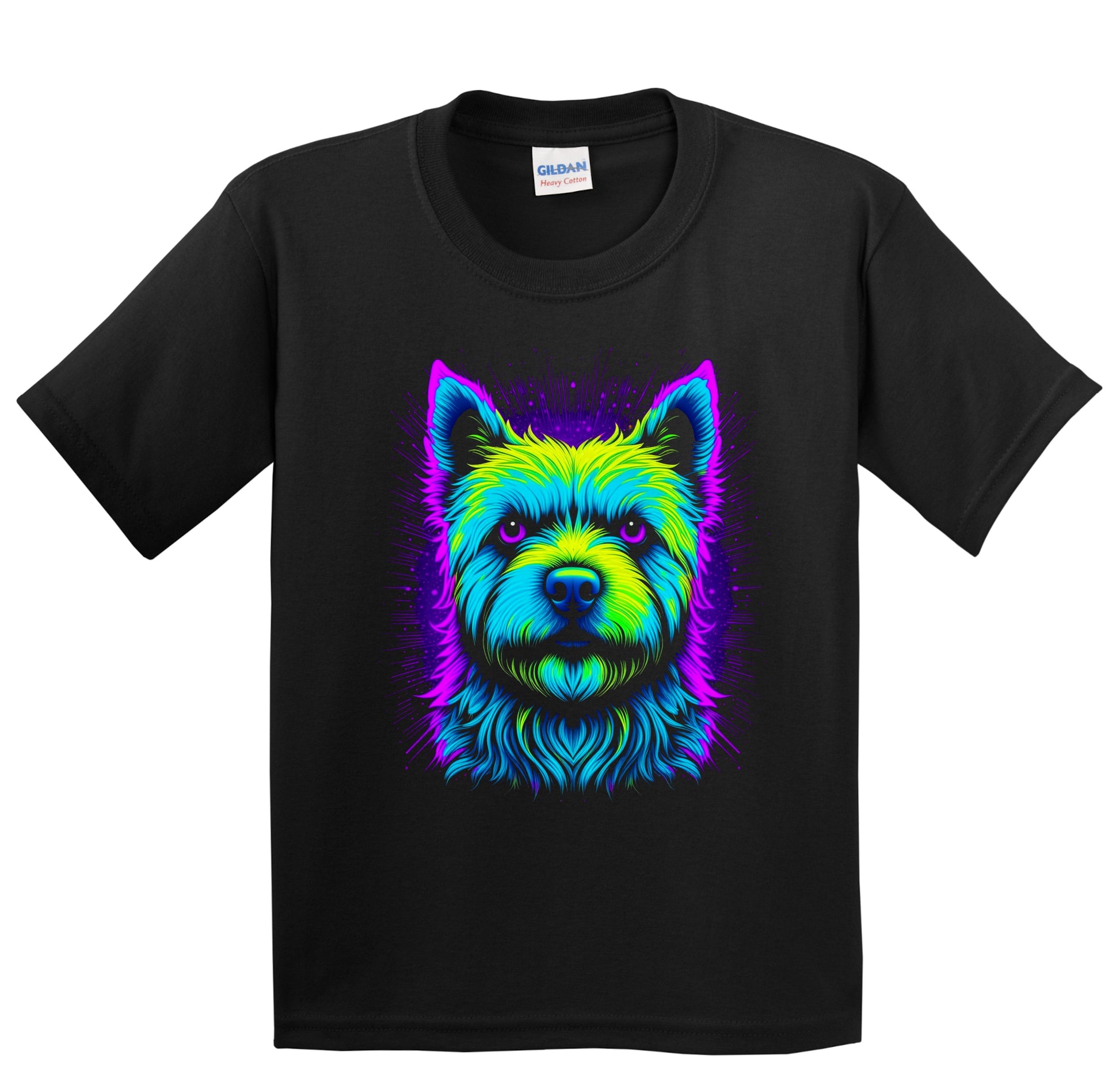 Colorful Bright Westie Vibrant Psychedelic Dog Art Youth T-Shirt