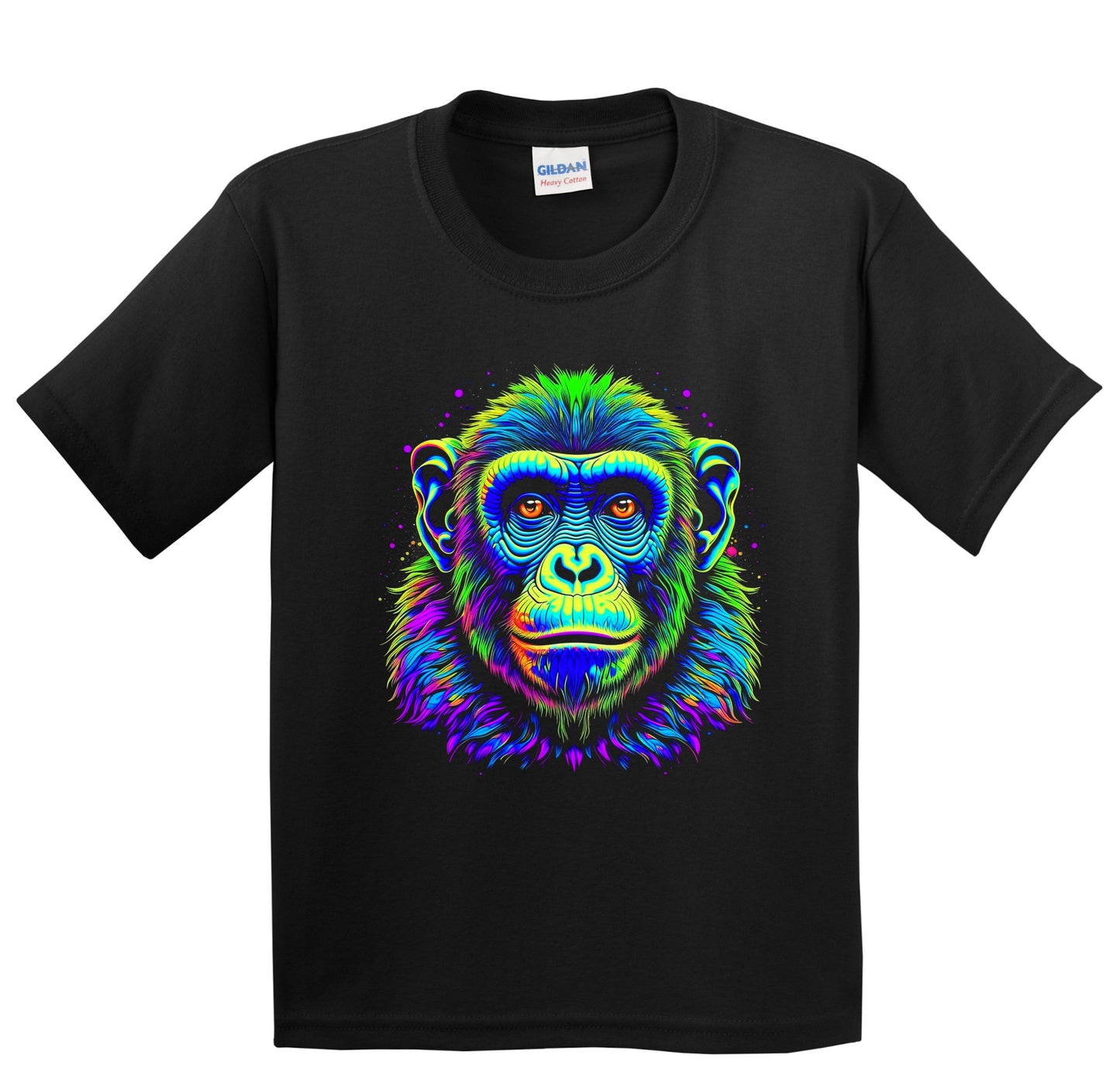 Chimpanzee Vibrant Psychedelic Monkey Chimp Animal Art Youth T-Shirt