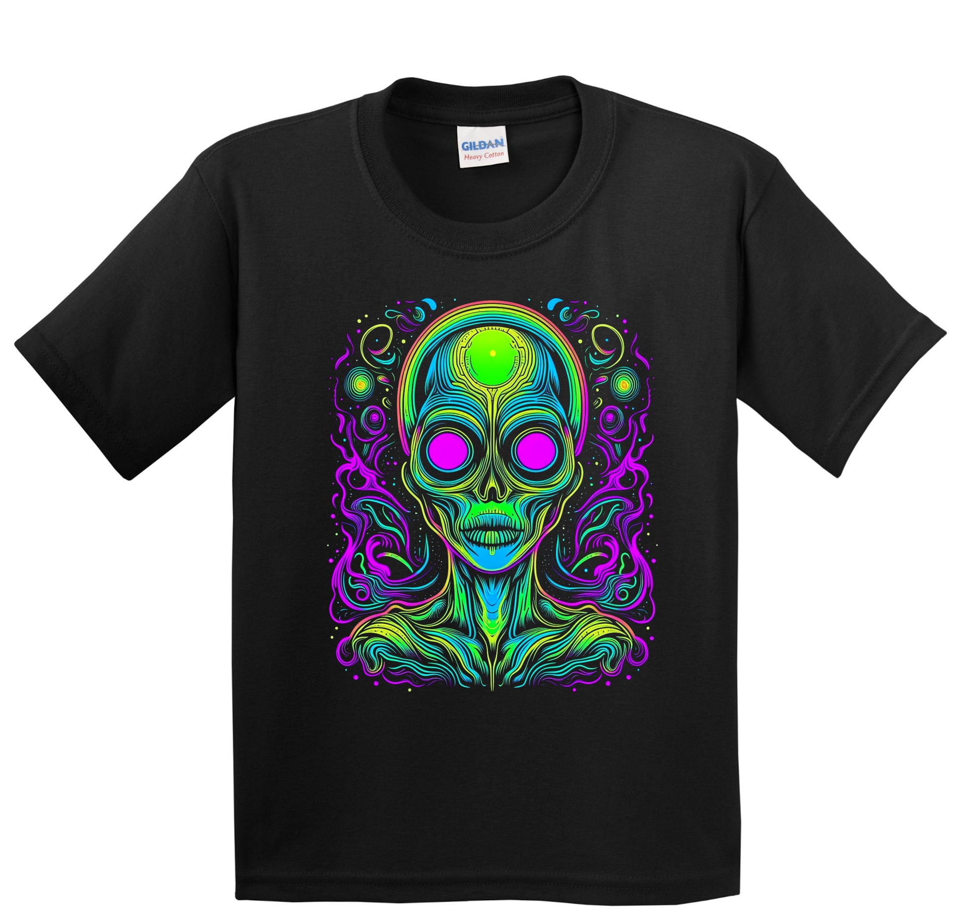 Colorful Bright Space Alien Vibrant Psychedelic Martian Art Youth T-Shirt