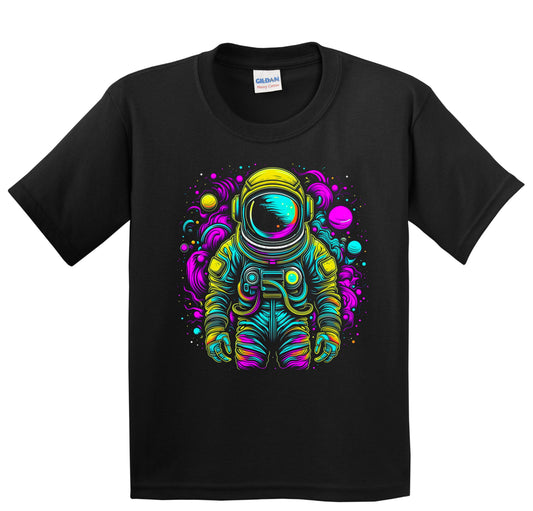 Colorful Bright Astronaut Vibrant Psychedelic Spaceman Art Youth T-Shirt