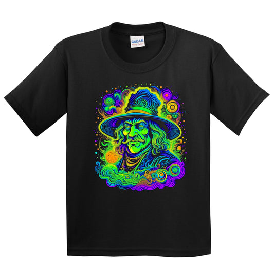 Colorful Bright Leprechaun Vibrant Psychedelic Wizard Art Youth T-Shirt