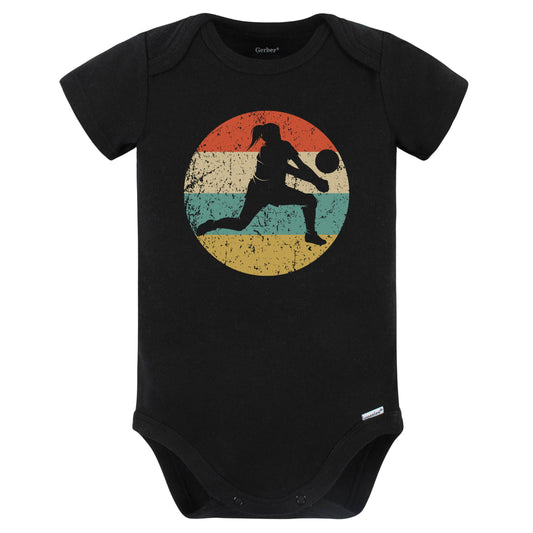 Retro Volleyball Player Dig Female Athlete Girls Sports Baby Bodysuit (Black)