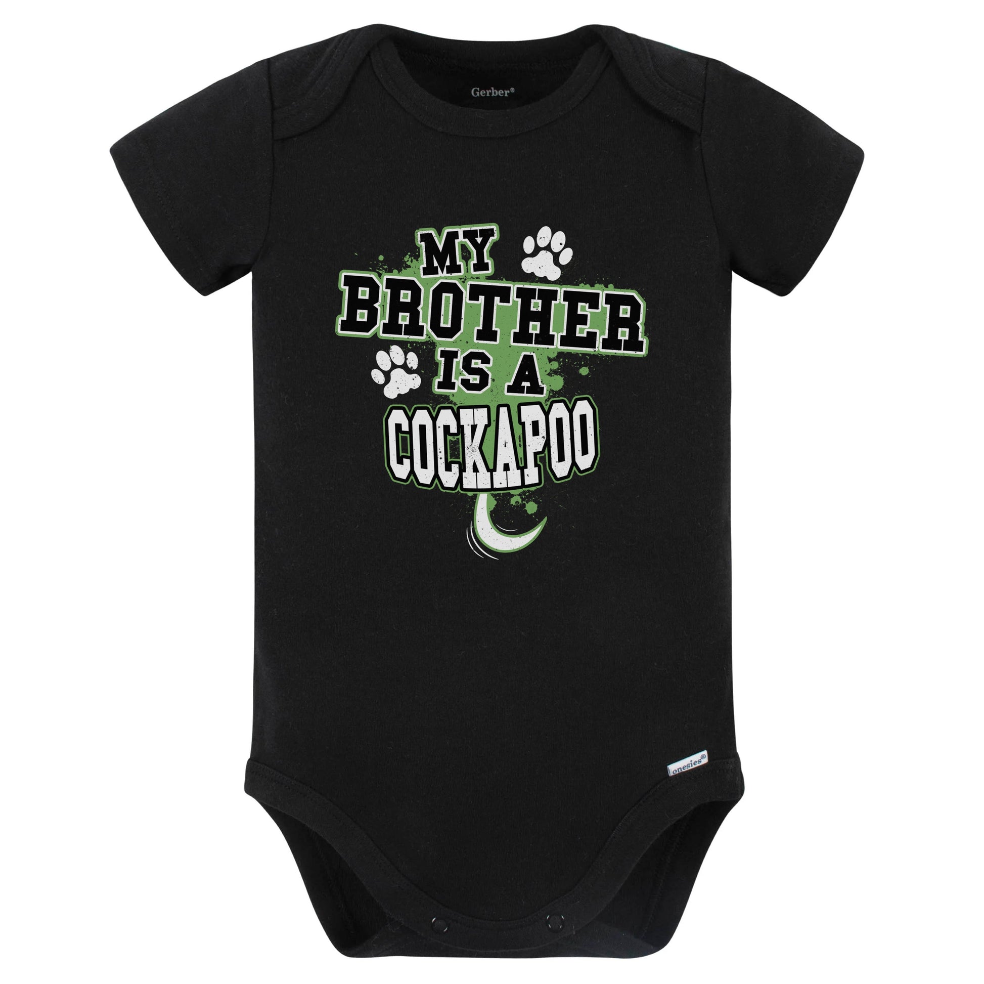My Brother Is A Cockapoo Funny Baby Bodysuit (Black)