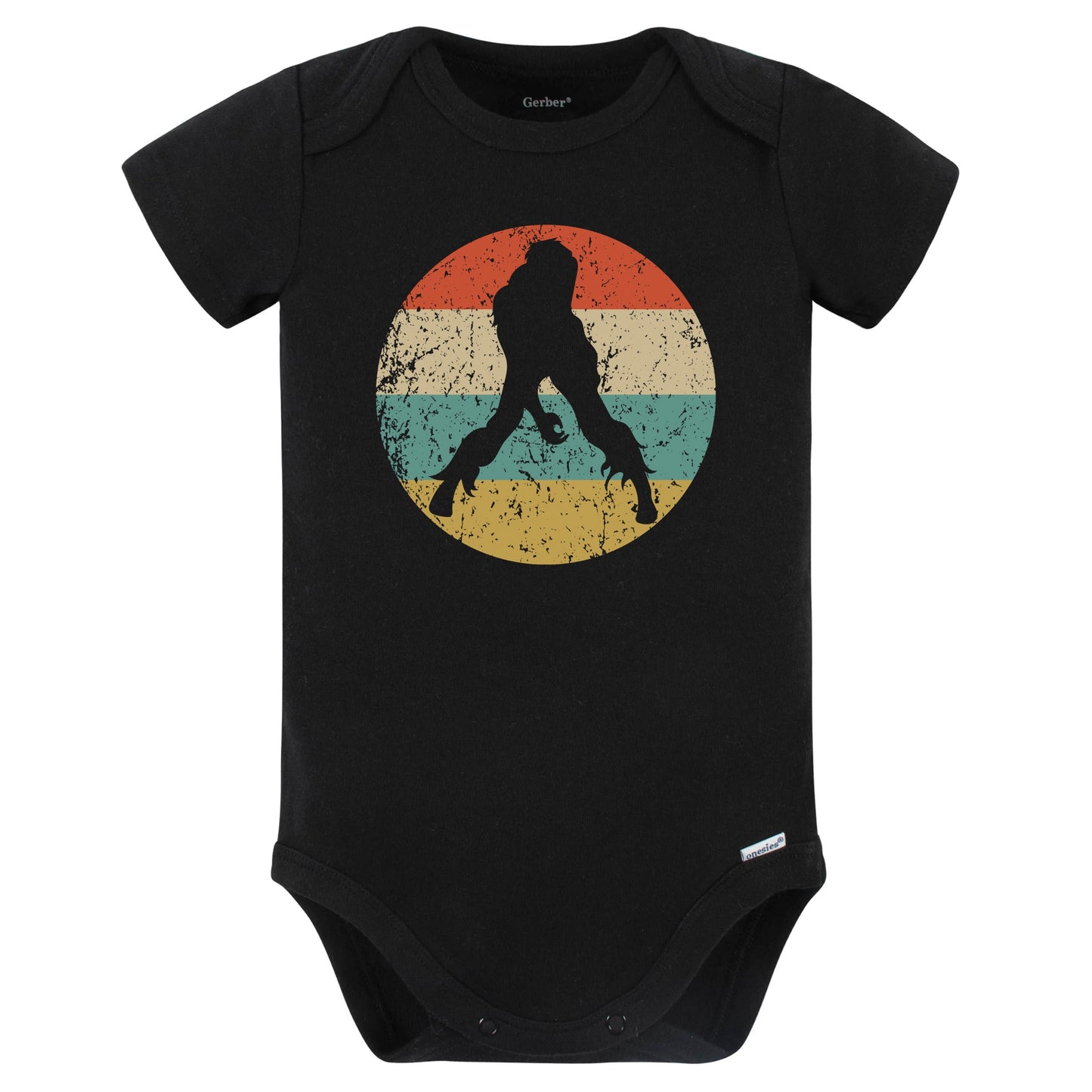 Retro Halloween Scary Zombie Silhouette Creepy Spooky Baby Bodysuit (Black)