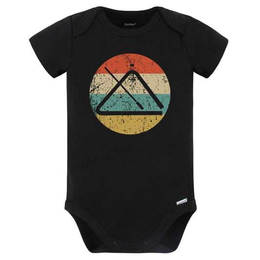 Triangle Silhouette Retro Music Musician Musical Instrument Baby Bodysuit (Black)