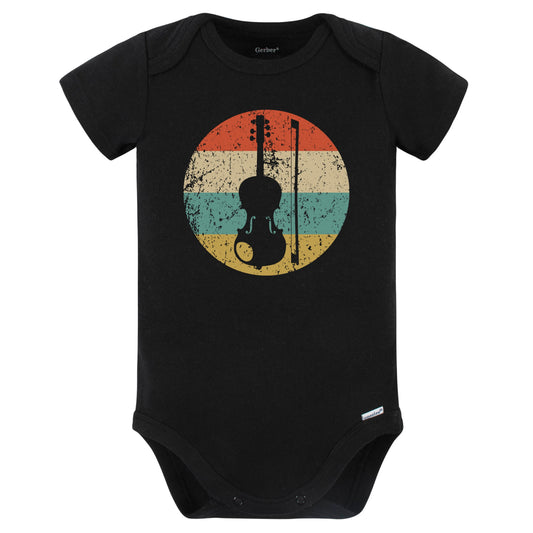 Violin Viola Retro Music Musician Musical Instrument Baby Bodysuit (Black)