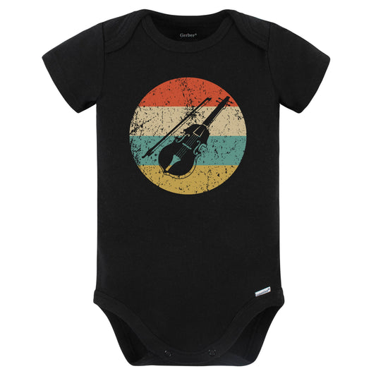 Violin Viola Retro Music Musician Musical Instrument Baby Bodysuit (Black)
