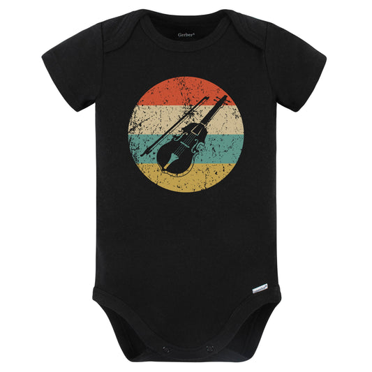 Violin Viola Retro Music Musician Musical Instrument Baby Bodysuit (Black)