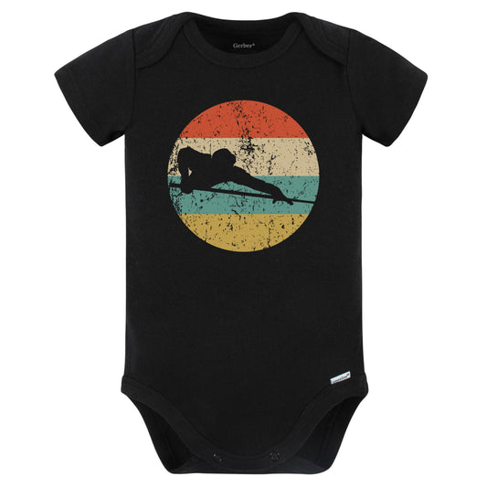 Pool Player Billiards Player Silhouette Retro Sports Baby Bodysuit (Black)