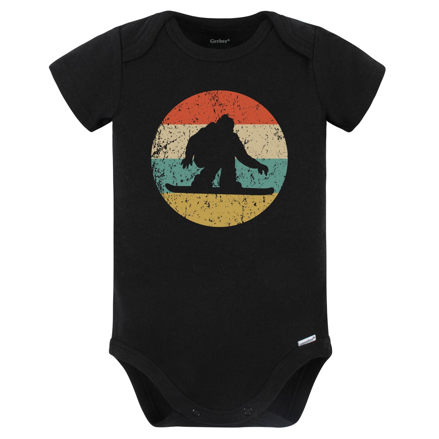 Snowboarding Snowboarder Snowboard Retro Winter Sports Baby Bodysuit (Black)