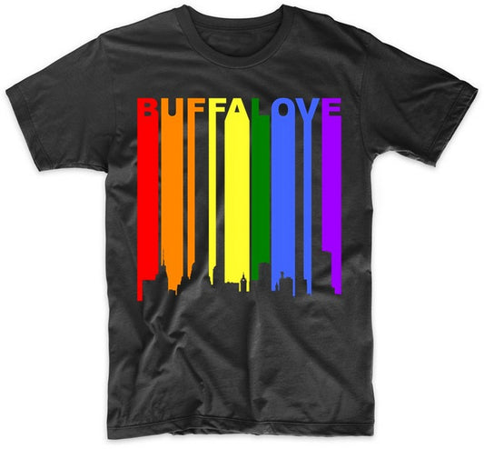 Buffalove Buffalo New York Downtown Rainbow LGBT Gay Pride T-Shirt
