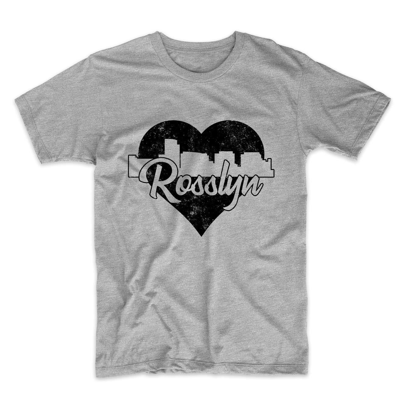 Retro Rosslyn Virginia Skyline Heart Distressed T-Shirt